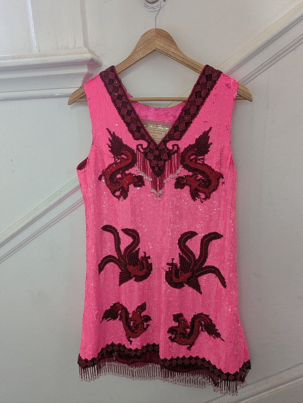 $1600 Las Noches Ibiza designer dress, Hand Beaded, Size Medium